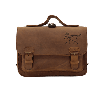 Cartable de maternelle en cuir - Cartable marron Ranger - Sacs d'équitation